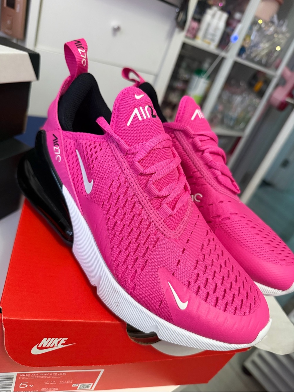 Nike Air Max 270 Youth Hot Pink Athletic Sneakers